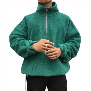 Factory Wholesale Clothing Men's Multicolor Casual Half Zip Neckline Pullover Hoodie <b>Sherpa</b> Fleece FrenchWholesale Men's High - Product Image 3