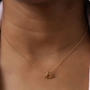 Collar de Hiedra Abierta Pequeña en Oro Vermeil de 14K, Elegante Cadena con Colgante en Tono Dorado, Joyería Delicada y Minimalista, Regalo para Mujer - Product Image 1