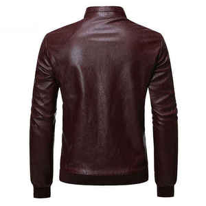 Luxury Leather Men zipper Jacket Genuine Leather Jacket Breathable Waterproof Leather Jacket Custom Design OEM - Product Image 2
