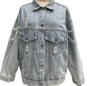 Women's Casual jeans <b>Denim</b> Jackets Outwear Fall Jacket <b>Denim</b> Button up <b>Coat</b> Oversize <b>Denim</b> Jacket for Ladies - Product Image 1