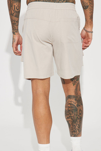 Shorts Bermuda en Coton Beige Personnalisables pour Hommes, Vente en Gros, avec Taille Élastique et Poches, Style Décontracté - Product Image 4