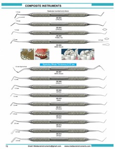 Espátulas y Aplicadores Dentales de Composite de Acero Inoxidable con Empuñadura Moleteada, Instrumentos Manuales Clase I 2.5mm 2.0mm 3.0mm - Product Image 4