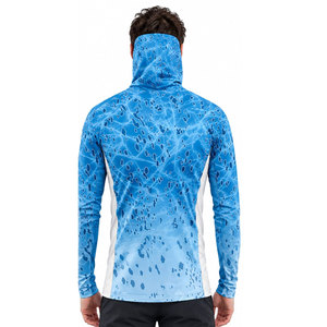 T-shirts de pêche à manches longues pour hommes en bambou recyclé, respectueux de l'environnement, avec protection UV UPF50+, évacuation de l'humidité et masque intégré - Product Image 3