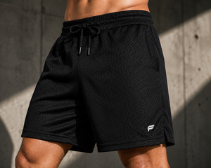Men's Customized Polyester <b>Athletic</b> Mesh Shorts Elastic Waist Gym Wear Comfortable Custom Front Back Embroidery Breathable - Product Image 1