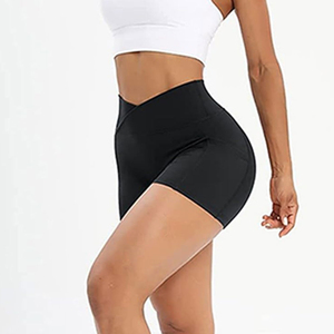 Wholesale Manufacturer Scrunch Butt Gym Tights Compression Yoga Shorts For Women Custom Logo Women's Gym Compression Shorts - Product Image 2