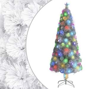 Árbol de Navidad Artificial de PVC Blanco Grande con Luces Brillantes - Product Image 1