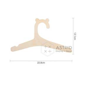 Cintre à vêtements pour animaux de compagnie en bois massif de 22,8 cm, personnalisable avec logo, gain de place, à un seul niveau, pour armoire et présentation en magasin - Product Image 3