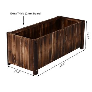 48\" X 20\" X 18\" Lightweight Raised Garden Bed Wooden Planter with Drainage <b>Gaps</b> Natural Peat Planter Box - Product Image 3