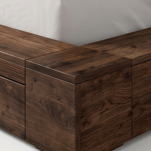 Base de Cama Moderna de Madera de Teca Sólida con Cajones de Almacenamiento, Muebles de Dormitorio King/Queen - Product Image 4