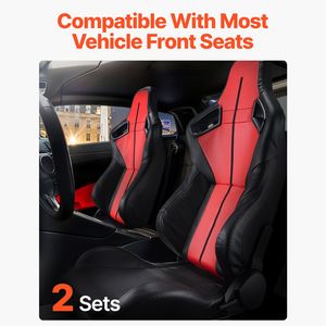 Set di 2 Sedili da Corsa Regolabili, Comodi Sedili per Auto da Corsa con Angolo di Reclinazione Ampio, Schiuma ad Alta Resilienza, Accessorio Slider - Product Image 6
