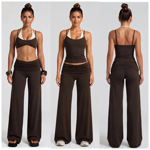 Olive <b>Green</b> High Waist Seamless Yoga Set 3 Piece <b>Crop</b> <b>Top</b> Shorts Breathable 100% Polyester V-neck Sport Bra Drawstring Closure - Product Image 3