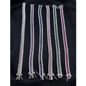 Pretty Premium Quality Brass <b>Silver</b> Plated Diamond CZ Zircon Openable <b>Charm</b> <b>Bracelet</b> for Women Party Wear Occasion - Product Image 2