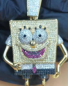 Colgante de Personaje de Dibujos Animados Personalizado de Lujo, Chapado en Oro de 18K con Moissanita, Plata de Ley 925, Joyería Hip Hop para Hombre - Product Image 1