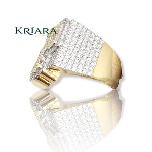Anillo de Moissanita con Corte Brillante Redondo, Engaste Pavé, Forma de Letra, Plata 925, Oro Sólido de 18K, Estilo Lujoso, Unisex - Product Image 3