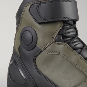 Bottes de moto en cuir imperméables unisexes, olive noir, haute tige, pour la conduite à moto - Product Image 6