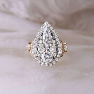 IGI/GIA Lab Grown Cut Diamond <b>Vintage</b> 14k Yellow Wedding/Engagement Unisex <b>Ring</b> Fine White <b>Gold</b> for Anniversary Party-Worthy - Product Image 1