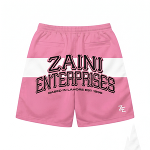 Shorts coupe-vent pour hommes 120 GSM en micro-polyester léger blanc, noir, moutarde avec panneau incurvé et cordon de serrage à la taille, sérigraphie sur le devant - Product Image 2