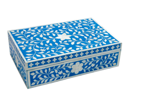 Luxury Floral Bone Inlay Jewelry Organizer <b>Box</b> Handmade Wooden <b>Keepsake</b> Storage for Women Accessories - Product Image 4