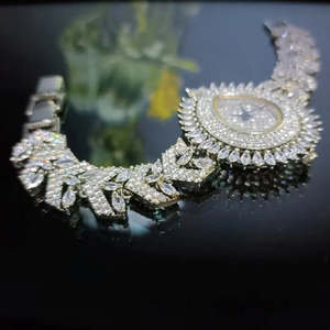 Montre Hip Hop de luxe unisexe VVS Moissanite en diamant glacé entièrement faite à la main avec mouvement automatique anneaux fins pour hommes et femmes - Product Image 2