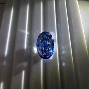 Diamante de laboratorio de 5 quilates, corte brillante ovalado modificado, azul intenso VS2, certificado por IGI, diamante suelto para la fabricación de joyas. - Product Image 4