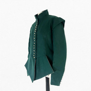 เสื้อแจ็คเก็ตผ้าขนสัตว์สีเขียวคุณภาพสูง ตัดเย็บด้วยมือสำหรับนักดนตรีแบ็กพิเพอร์และกลองชุด  ชุดแต่งกายสั่งตัดพิเศษ - Product Image 4
