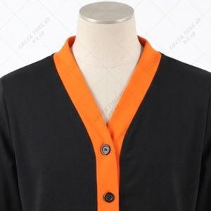 Cardigan d'hiver personnalisé de l'Université FAMU de Floride, vert et jaune, pour homme, col en V, anti-plis, boutonné, épais, manches longues - Product Image 5