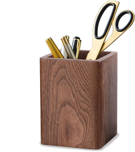 Wood Pen Holder Office <b>Table</b> Decoration Pieces Promotional Pen Holder Rectangular Desk Writing Stationary Organizer Pen Holder - Product Image 2