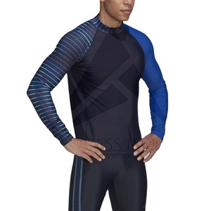 Men Rash Guard UV Protection Swim Shirt Breathable Quick Dry Fabric for <b>Surfing</b> Activities Professional Men Rash Guard Custom - Product Image 1