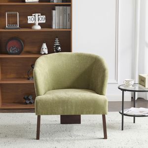Sillón Moderno de Estilo Mid-Century para Sala de Estar, Dormitorio y Oficina, Respaldo Redondo, Patas de Madera, Sillón Suave - Product Image 4