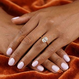 14K/18K Solid Gold Oval Cut Moissanite/Diamond <b>Solitaire</b> Engagement <b>Ring</b> for Women, Classic 4 Prong Setting Minimalist Bridal We - Product Image 4