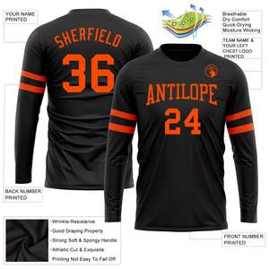 Maillot de basket-ball noir personnalisé à manches longues, nom de l'équipe, numéro, impression sublimée, évacuation de l'humidité, vêtements unisexes pour adultes - Product Image 3