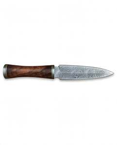 Couteau de cuisine artisanal en acier Damas symétrique avec manche en bois dur - Product Image 2