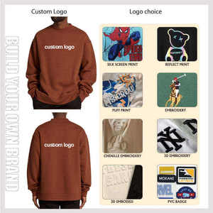 Sudadera de Cuello Redondo Extra Grande para Hombre, Color Sólido, Algodón, Felpa Francesa, Estilo Casual para Otoño - Product Image 5