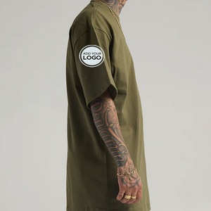 T-shirts Homme Écologiques Coupe Slim Épaisse 280 GSM Personnalisables à Épaules Tombantes Vente en Gros Fabricant OEM Marque Privée - Product Image 1
