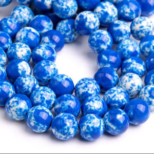 ลูกปัดหยกสีน้ำเงินเกรดพรีเมียมสำหรับทำเครื่องประดับ สร้อยข้อมือ สร้อยคอ งานฝีมือ DIY - Product Image 1