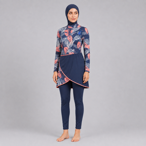 <b>Top</b> Quality Modest Burkini Set For Women Full Coverage Muslim Swimwear Quick Dry Breathable Custom Logo Wholesale Burkini Set - Product Image 4