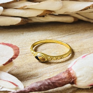 Latest Design <b>Citrine</b> <b>Ring</b> Dainty Floral Bands Boho Brass <b>Rings</b> Womens 18k Gold Plated Antique Pattern Jewelry Wholesale/OEM/ODM - Product Image 6