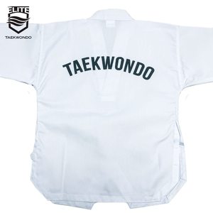 ชุดเทควันโดคุณภาพสูง ผ้าโพลีคอตตอน รับทำโลโก้ ระบายอากาศได้ดี น้ำหนักเบา ทนทาน ชุดฝึกซ้อมสำหรับผู้ชายและผู้หญิง - Product Image 5