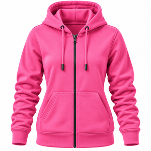 Sudadera con capucha y cremallera de algodón 100% grueso para mujer, personalizada, para invierno, marca privada, fabricante OEM - Product Image 1