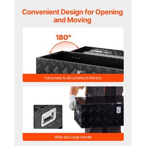 Cassetta Portautensili in Alluminio Rinforzato su Misura per Cassone Camion, con Maniglia Laterale Cromata a Strisce e Chiavi di Blocco, Organizer Contenitore Portautensili in PC - Product Image 6