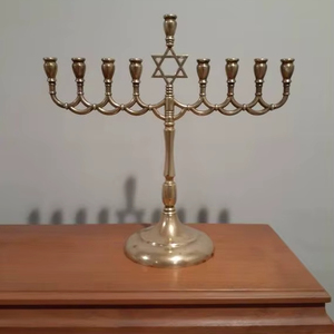 Contemporary Metal Menorah Candle Stand With Minimalist Design For Modern Home And Office Decoration Purpose - Product Image 1