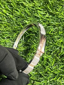925 Sterling <b>Silver</b> Moissanite ID <b>Bracelet</b> Bar Link <b>Bangle</b> High Polish Men's Luxury Jewelry IGI Certified for Wedding Daily Wear - Product Image 5