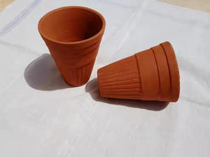 New Traditional Handmade Clay Terracotta Conical Eco Friendly Classic Coffee Tampers for Coffee Tea Lassi Dessert 110ml - Product Image 1