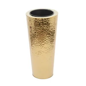 Jarrón de Piso de Latón Hecho a Mano, Acabado Dorado Moderno, Centro de Mesa Decorativo para Sala de Estar, Dormitorio, Comedor, Vestíbulo de Hotel - Product Image 1