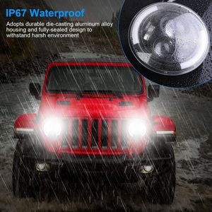 Faro LED Rotondo da 7 Pollici 40W 3800LM con Abbaglianti, Anabbaglianti, DRL e Indicatore di Direzione per Jeep, Honda, Moto Yamaha, e Auto (compatibile con fari Halo) - Product Image 5
