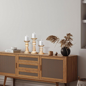 Candelabros de madera recién llegados, proveedor personalizado, portavelas de madera con mango, soportes de decoración para centro de mesa o granja - Product Image 4