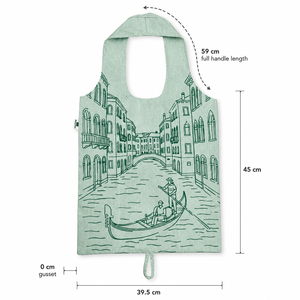 Sac de courses pliable en coton recyclé mélangé 150 GSM, 39,5x45 cm, imprimé sur mesure, réutilisable, pliable, sac fourre-tout à bandoulière, fabricant OEM - Product Image 2