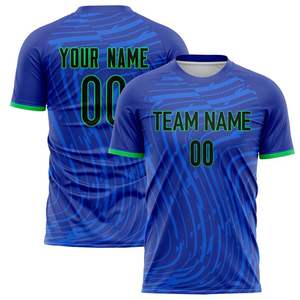 Camiseta de Fútbol Personalizada para Hombre con Logotipo, Cuello en V, Rayas Azul Marino y Marrón, con Nombre y Número Personalizados - Product Image 5