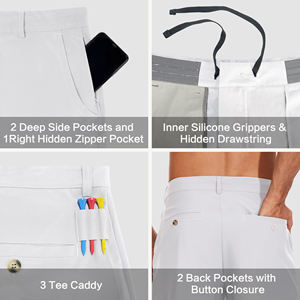 Shorts de golf personnalisés avec logo, séchage rapide, évacuation de l'humidité, décontractés d'été, taille mi-haute élastique, extensibles, avec poches - Product Image 6