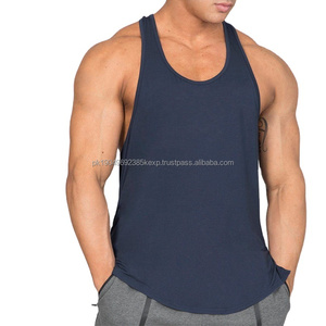 Breathable Best Sale Men's Fitness Tank Tops for Bodybuilding Casual Ribbed Cotton Elastic Knitted Vest Breathable Gym Singlets - Product Image 5